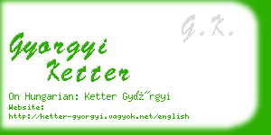 gyorgyi ketter business card